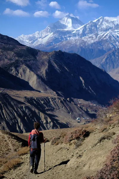 Karge Landschaft nach Muktinath